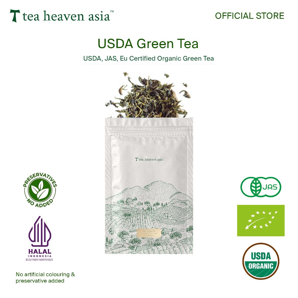 

Tea Heaven USDA Organic Green Tea Teh Hijau Organik 30gr