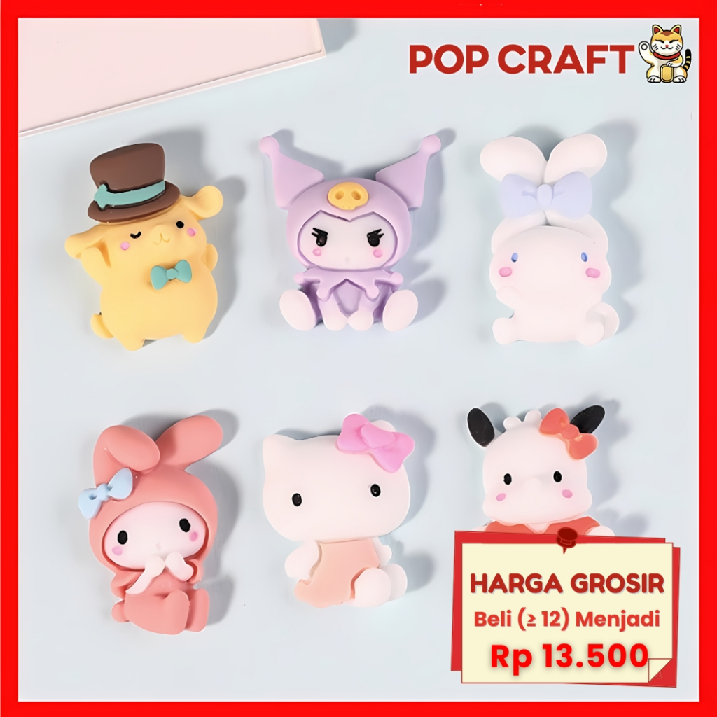 

PC 6 PCS Stiker 3D Aesthetic Sticker Botol Minum Hello Kitty Cinamoroll Kuromi Stiker Tempel Timbul