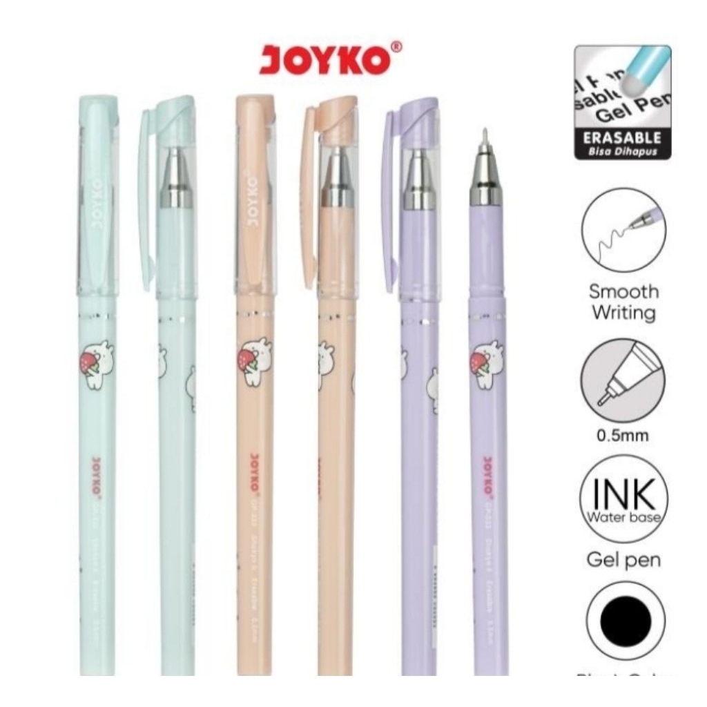 

asable Gel Pen Pulpen Bisa Dihapus Joyko GP-333 shokyo 6 0.5mm