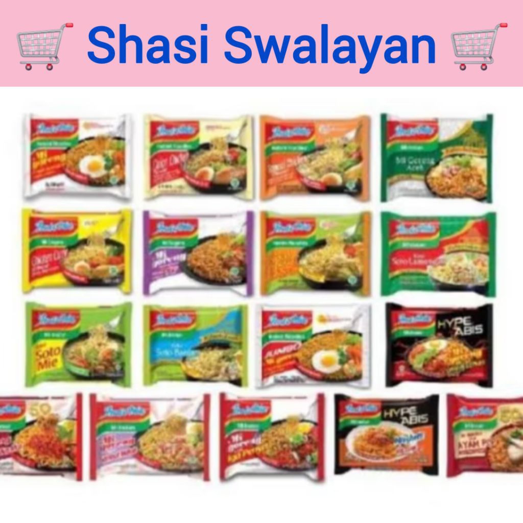 

5 PCS - INDOMIE Mie Instan Goreng/ Kuah/ Kriuk/ Kari/ Soto Mi/ Medan/ Koya/ Kaldu Ayam/ Bawang/ Geprek/ Bangladesh/ Seblak/ Pop Spagheti