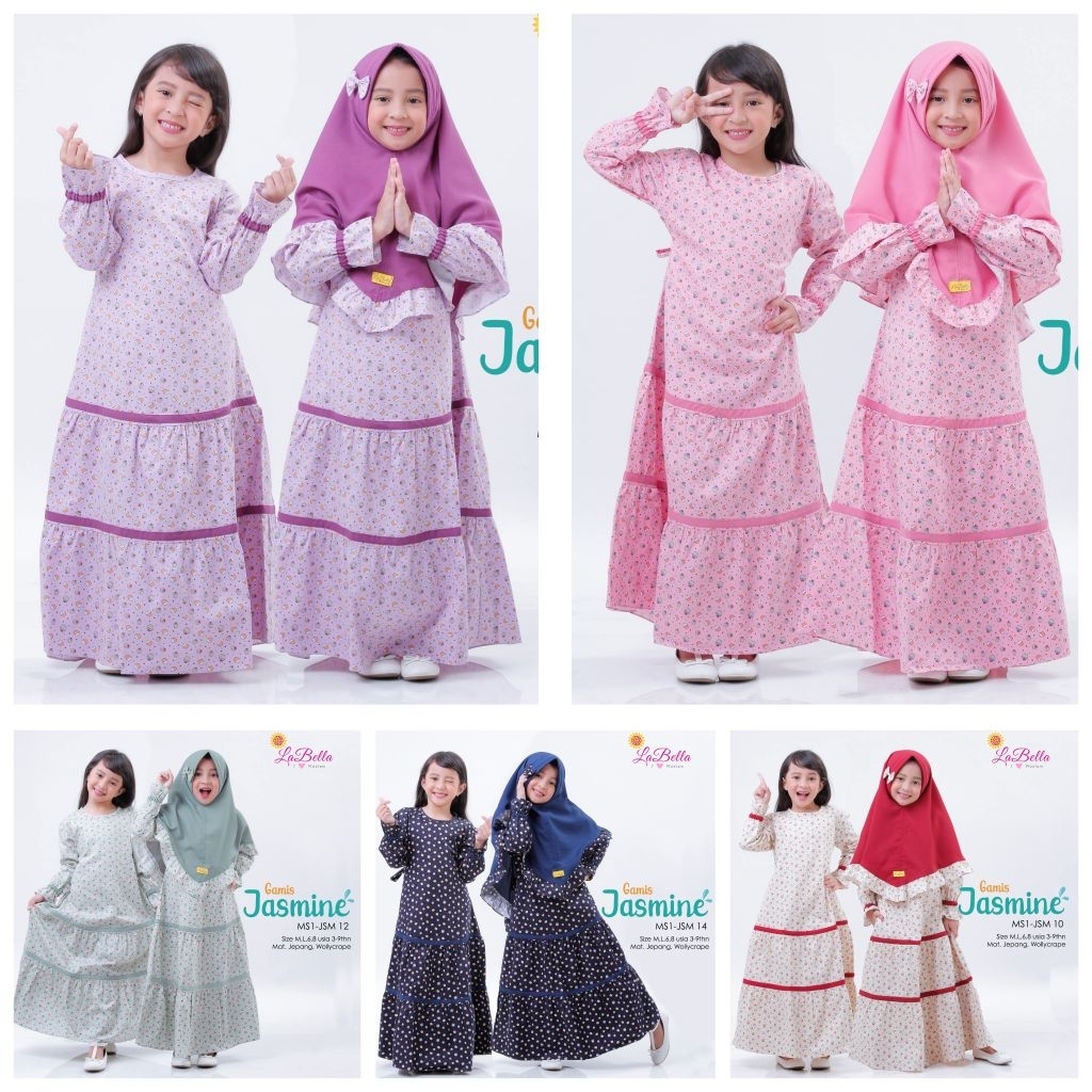 [ JASMINE ] By Labella baju muslim warna Sage grey royal green gamis cantik toko baju syar'i samarin