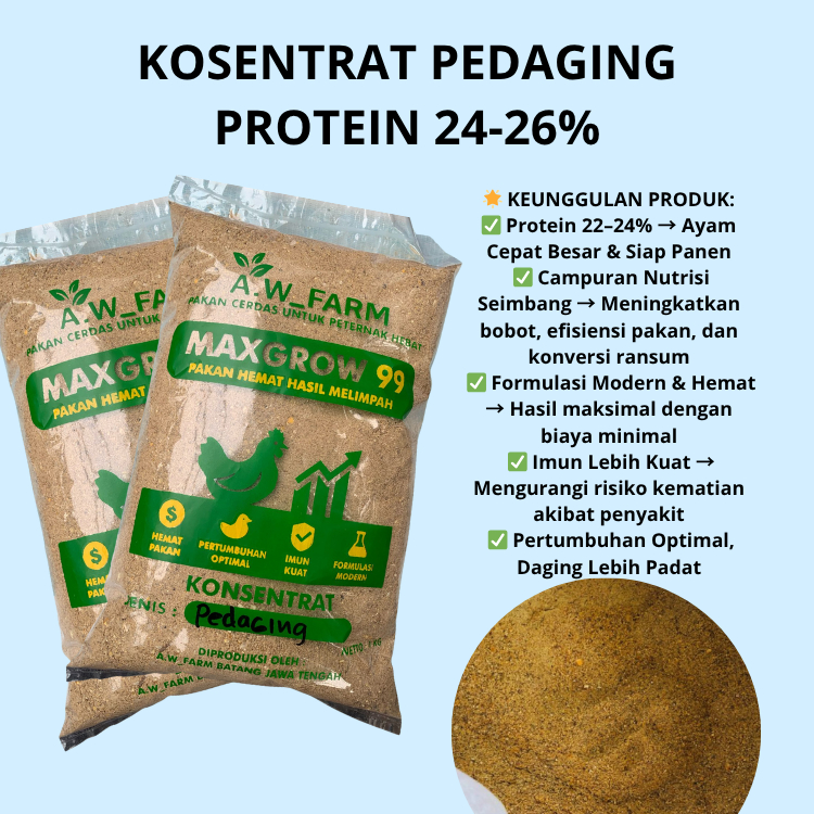 Pakan Ayam Kosentrat Pedaging MAXGROW 99