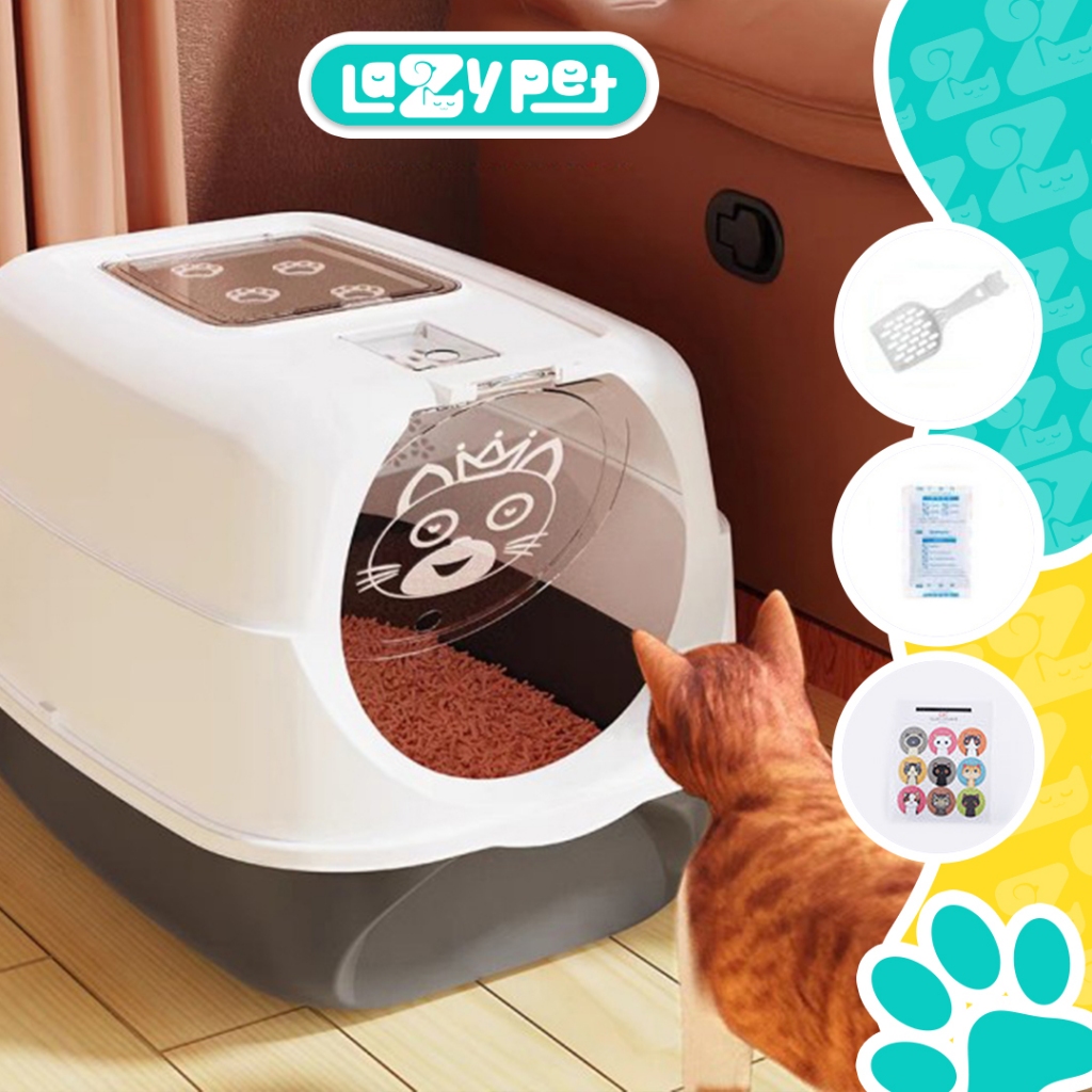 LAZY PET Pet Litter Box Kucing Tertutup/Cat Litter Box Tertutup /Litter Box Kucing Tertutup / M62