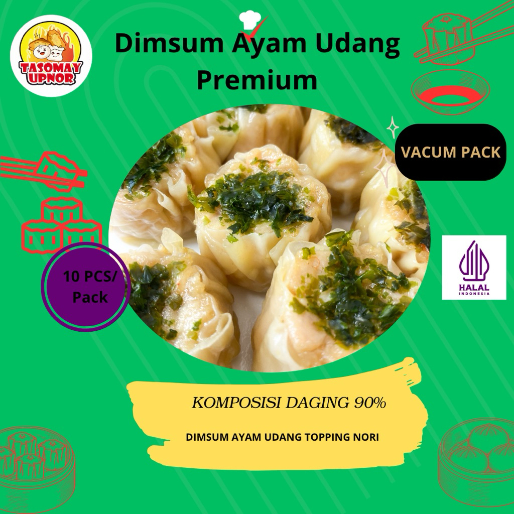 

Dimsum/Siomay Ayam Udang Nori Isi 10 Pcs Halal Premium Free Chili Oil