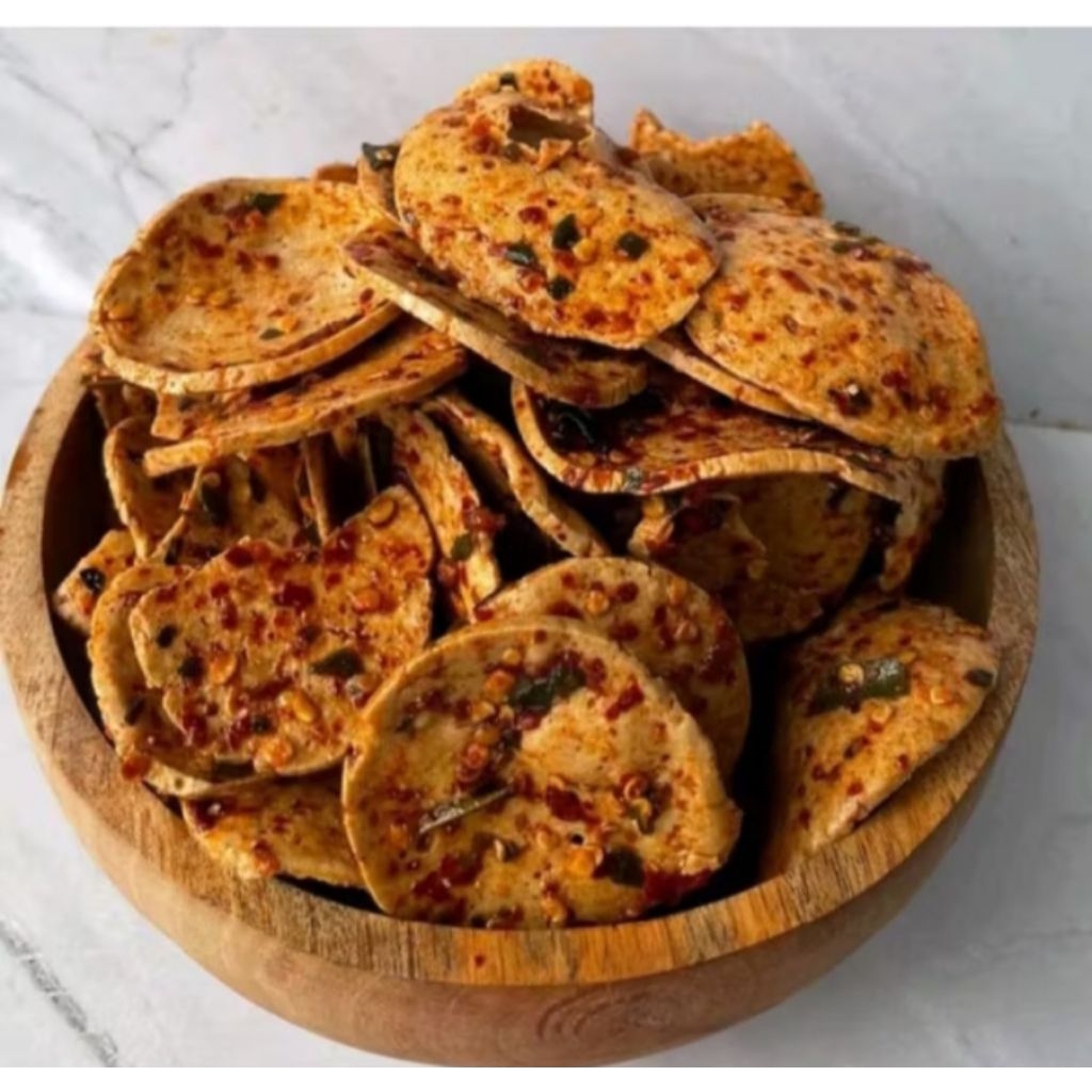 

Basreng Bandung Sultan Coin 1kg pedas daun jeruk