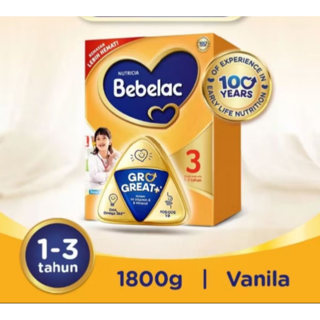 

Bebelac 3 Rasa Vanila dan Madu susu Pertumbuhan untuk anak usia 1-3 tahun 1800g