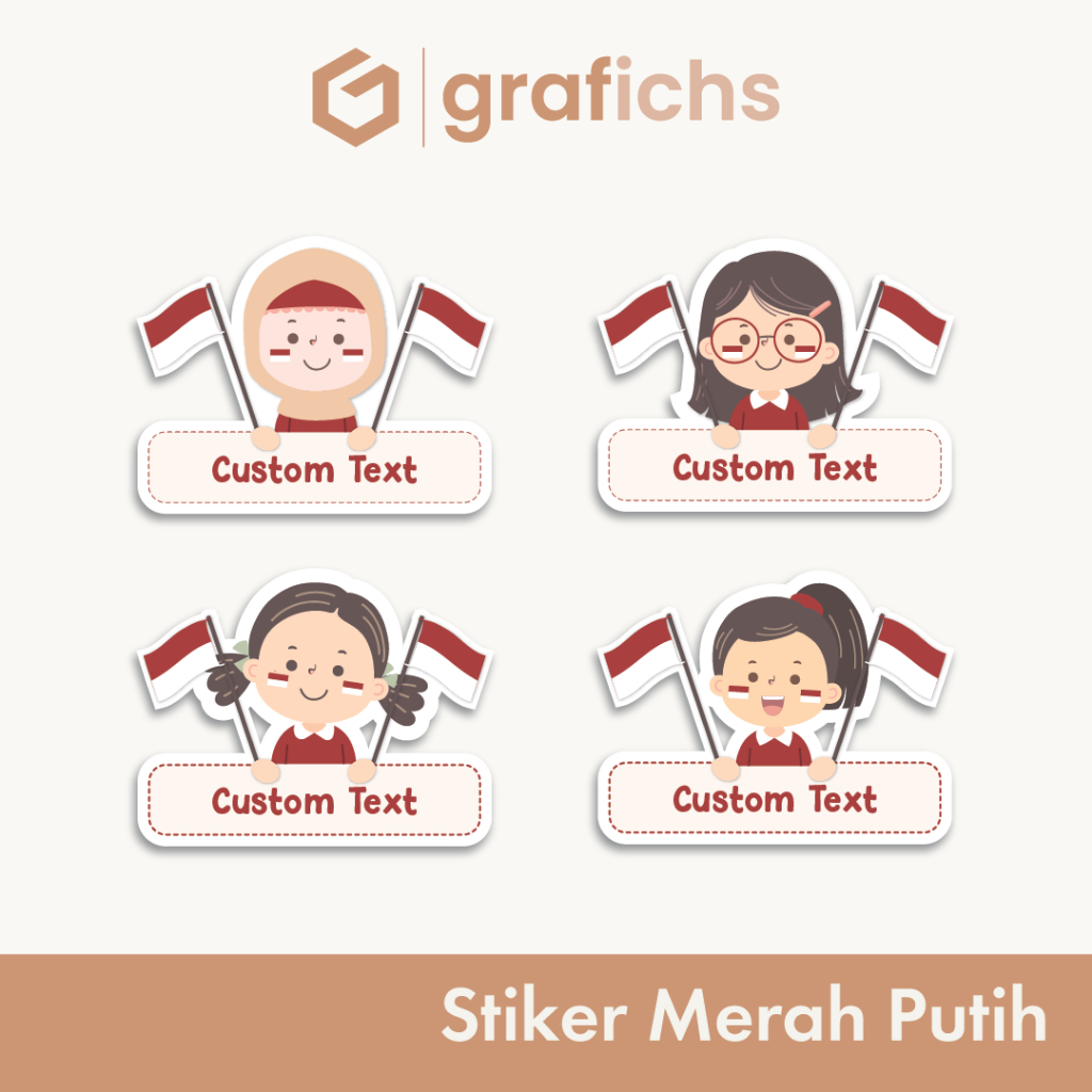 

[28 pcs] Stiker Merah Putih GISP15-24 by Grafichs