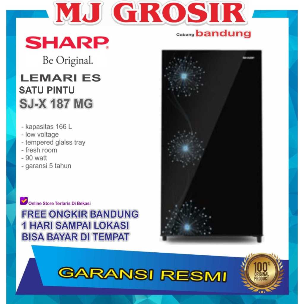 KULKAS SHARP SJX 187 MG LEMARI ES 1 PINTU SJX187MG SJX 187MG SHINE