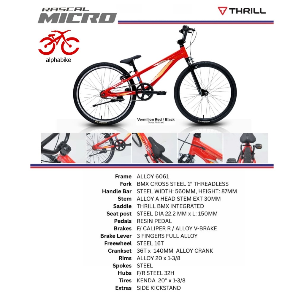 SEPEDA BMX ANAK 20 THRILL BMX RASCAL MICRO AL