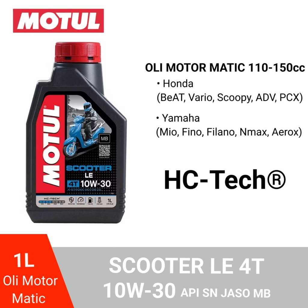 Oli Motor Motul Scooter LE 10W-30 /Oli Motor Matic (1Liter)