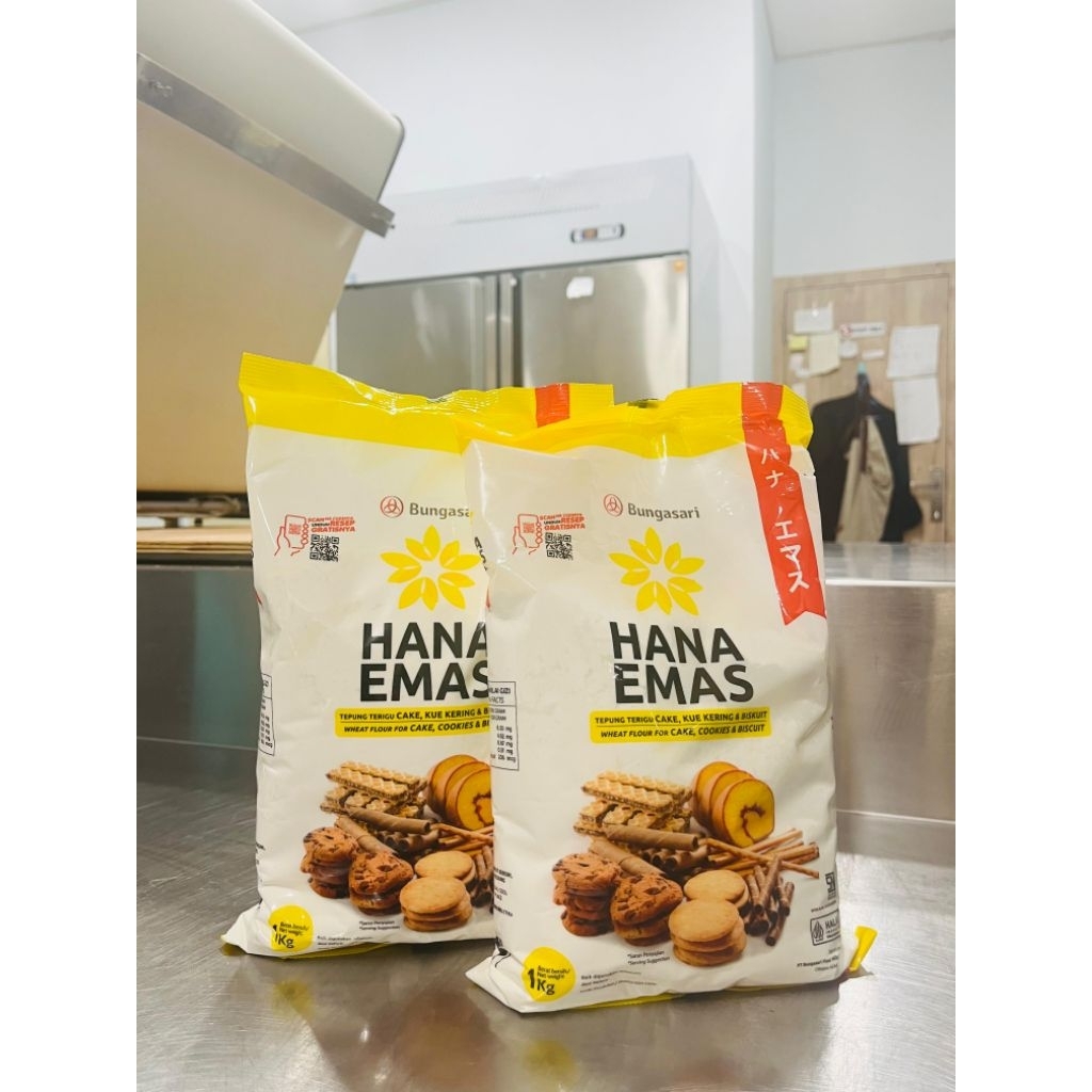 

Bungasari Tepung Terigu Hana Emas / Tepung Terigu Protein Rendah 1 Kg
