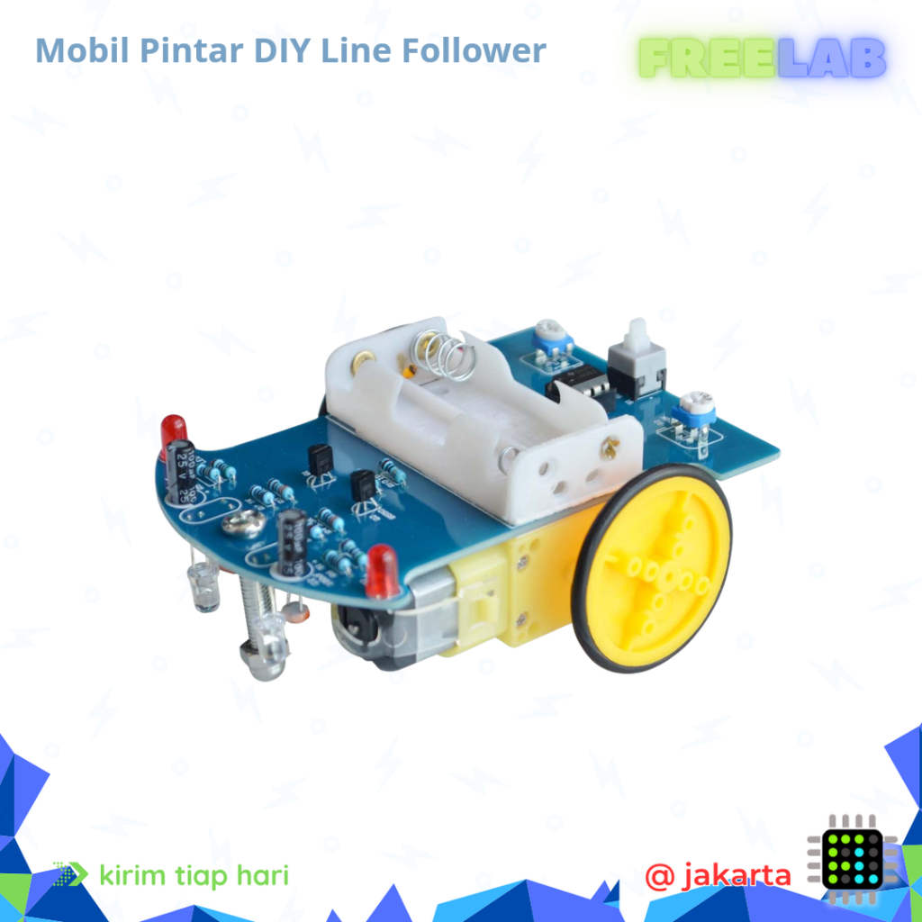 Kit Mobil Pintar D2-1 – Mobil Line Follower DIY untuk Proyek Robotika & Elektronik