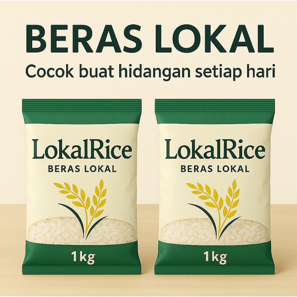 

LokalRice Beras Lokal 1kg - 2× | Untuk Masakan Harian