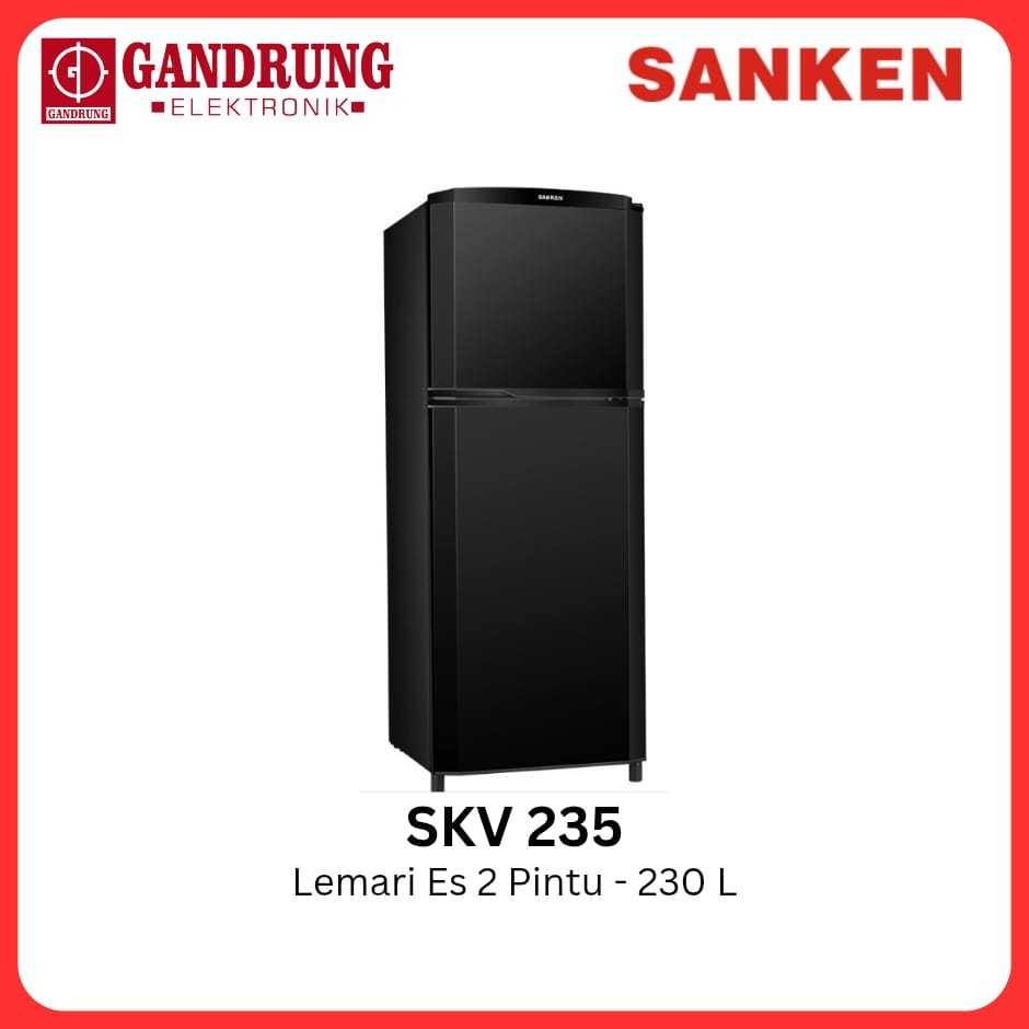 SANKEN Lemari Es Kulkas 2 Pintu 230 Liter - SKV 235