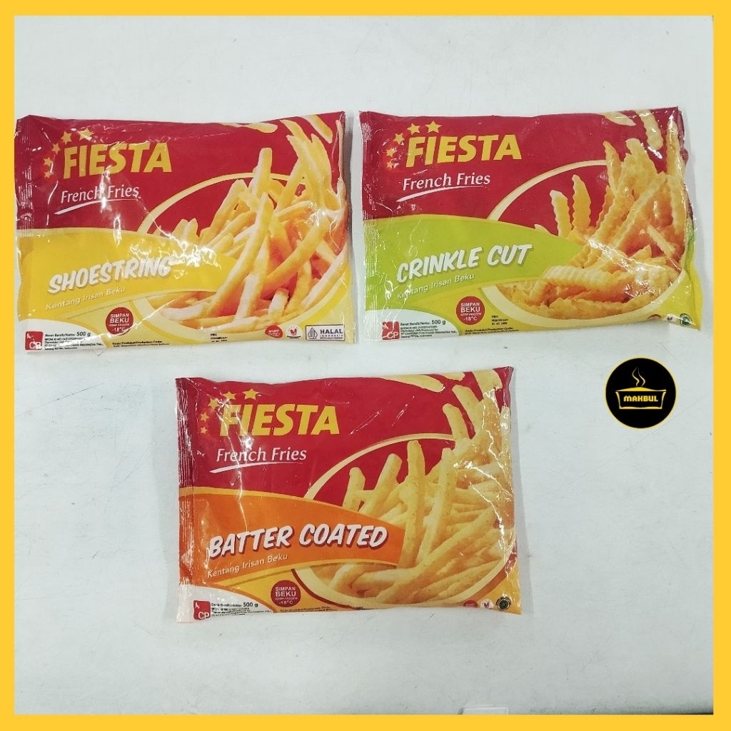 

Fiesta Kentang Goreng Beku Batter Coated, Shoestring Crinkle 500gr