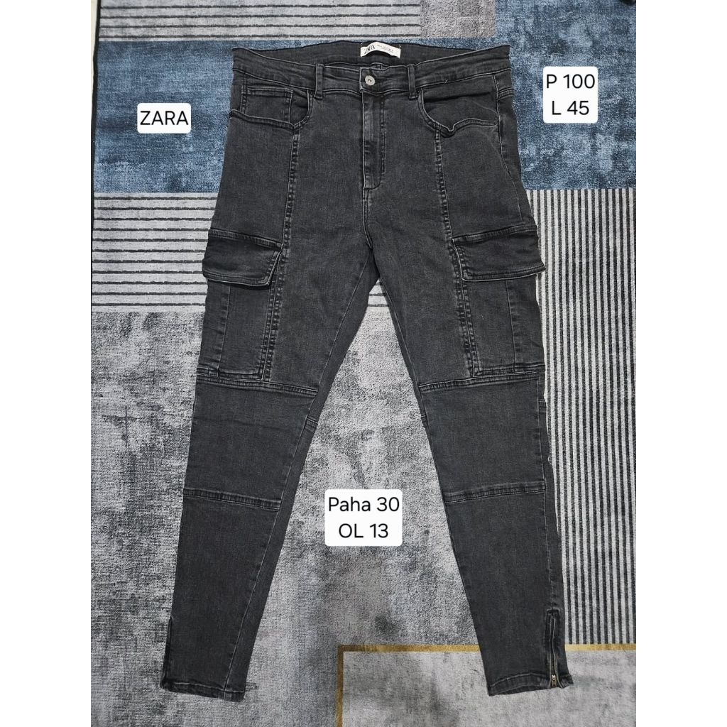 zara man cargo jeans zipper