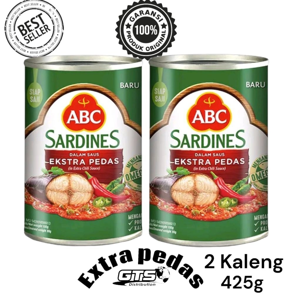 

Sarden ABC Extra Pedas 2 Kaleng Jumbo 425g Sarden indonesia
