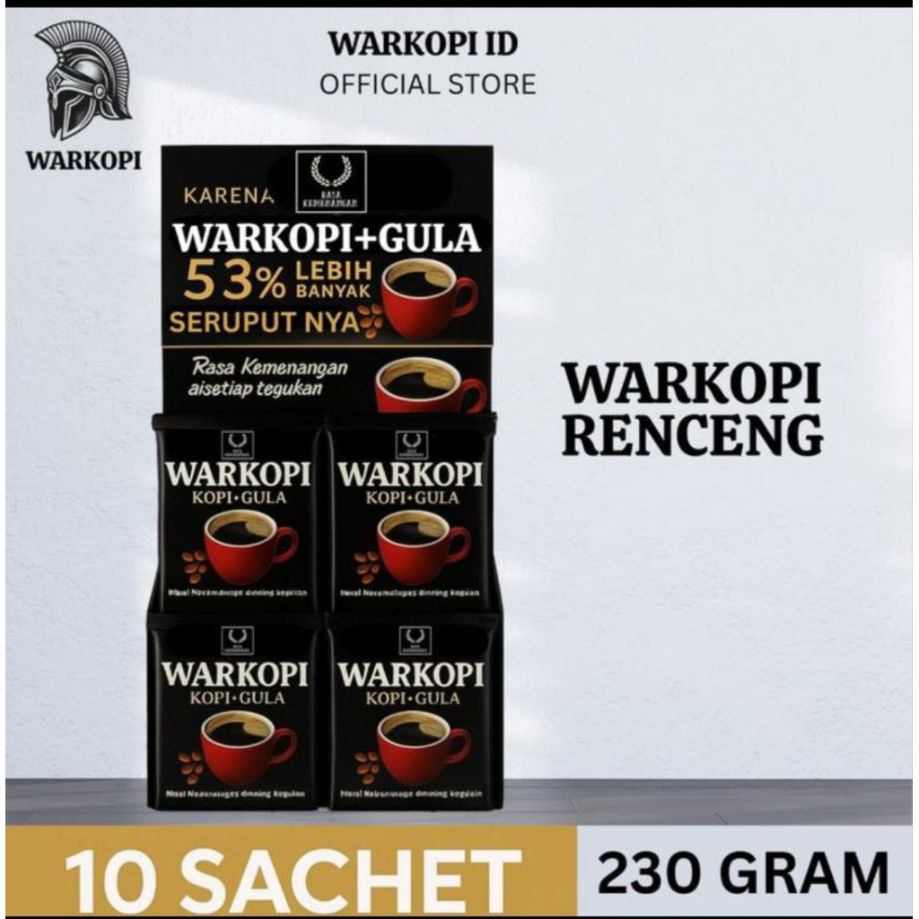 

warkopi kopi plus gula kemasan renceng10 pcs x 23 gr