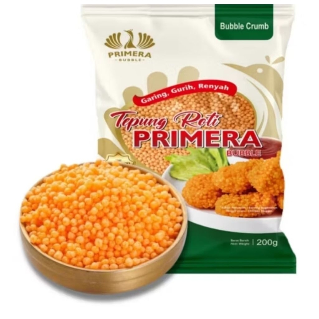 

Tepung Roti Primera Bubble Crumb 500g, 200g cocok untuk nugget