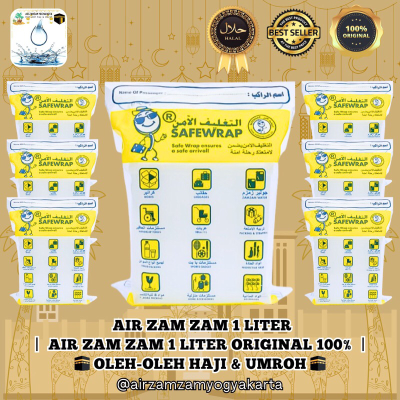 

Air zamzam 1liter 100% original kemasan safewrap mekkah