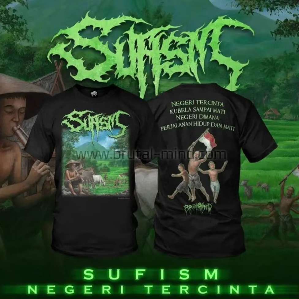 SUFISM - NEGRI TERCINTA - / T-SHIRT DISTRO / TSHIRT DEATH METAL / BRUTAL DEATH METAL / KAOS MUSIK BA