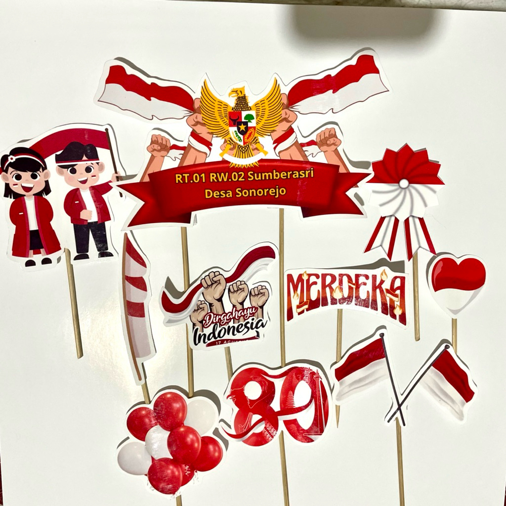 Custom Toper Tumpeng agustusan kemerdekaan 17 agustus Topper hiasan tumpeng