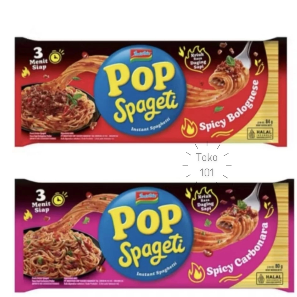 

Indomie Pop Spageti Spaghetti Instan Spicy Carbonara | Spicy Bolognese