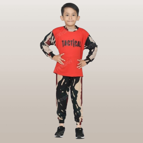 SETELAN TACTICAL ANAK WARNA MERAH // BAJU STELAN TACTICAL ANAK DRYFIT // STELAN ANAK OUTDOOR