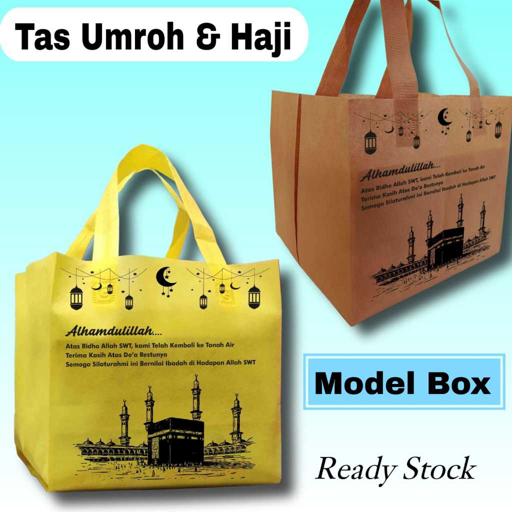 

( 12 PCS ) Goodie bag HLS Box Dus 22x22 Tas Selamatan Umroh Dan Haji ( BISA PILIH WARNA )