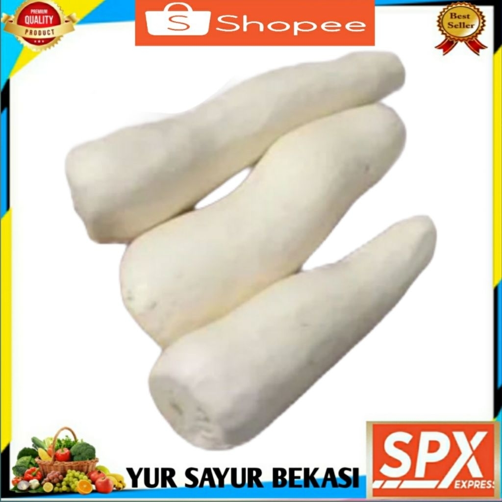 

Singkong Mentah Kupas 1kg.