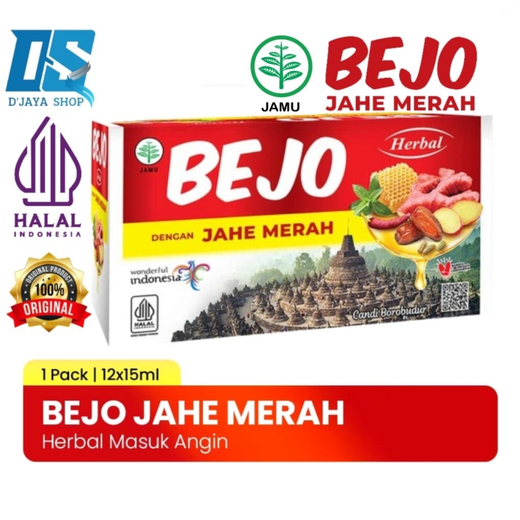 

BEJO Jahe Merah (1 Box × 12 Sachet) Meredakan Masuk Angin dan Memelihara Daya Tahan Tubuh