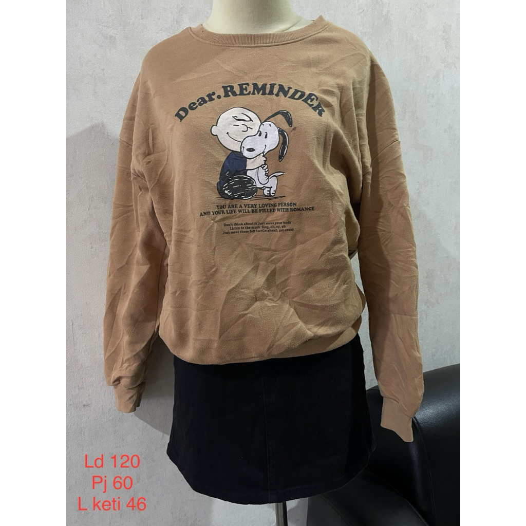 Sale Frmd crewneck crew neck cn wanita warna coklat model oversize