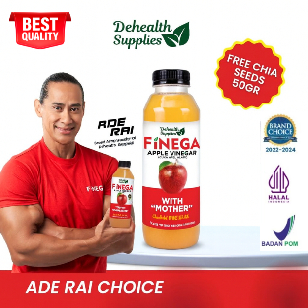 

Finega Cuka Apel 500ml Botol Plastik Gratis Chia Seed 50gr - Apple Cider Vinegar untuk Detox
