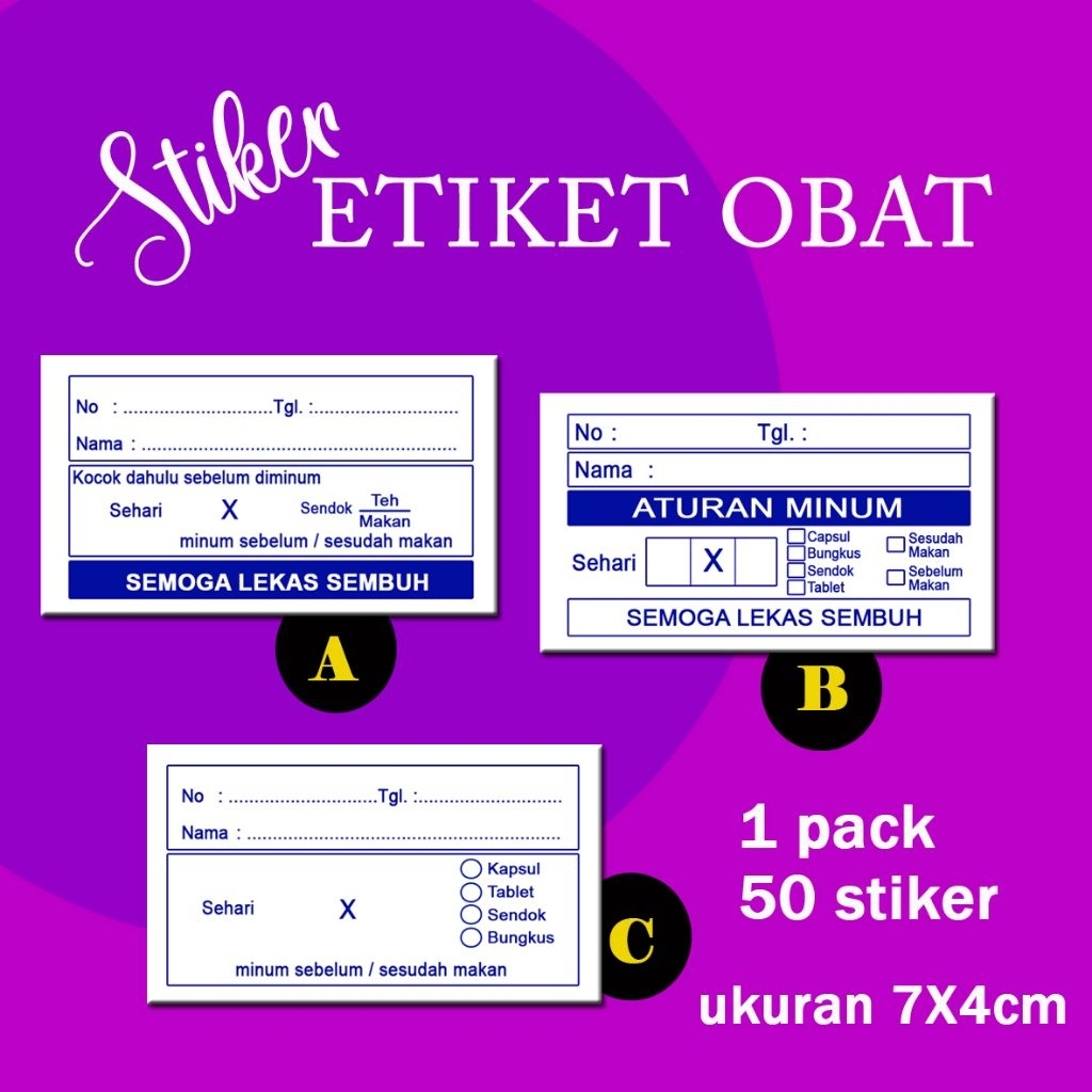 

stiker etiket obat