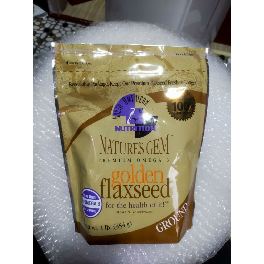 

Nature nature's Gem Golden flaxseed ground bubuk cereal flax seed 454gr