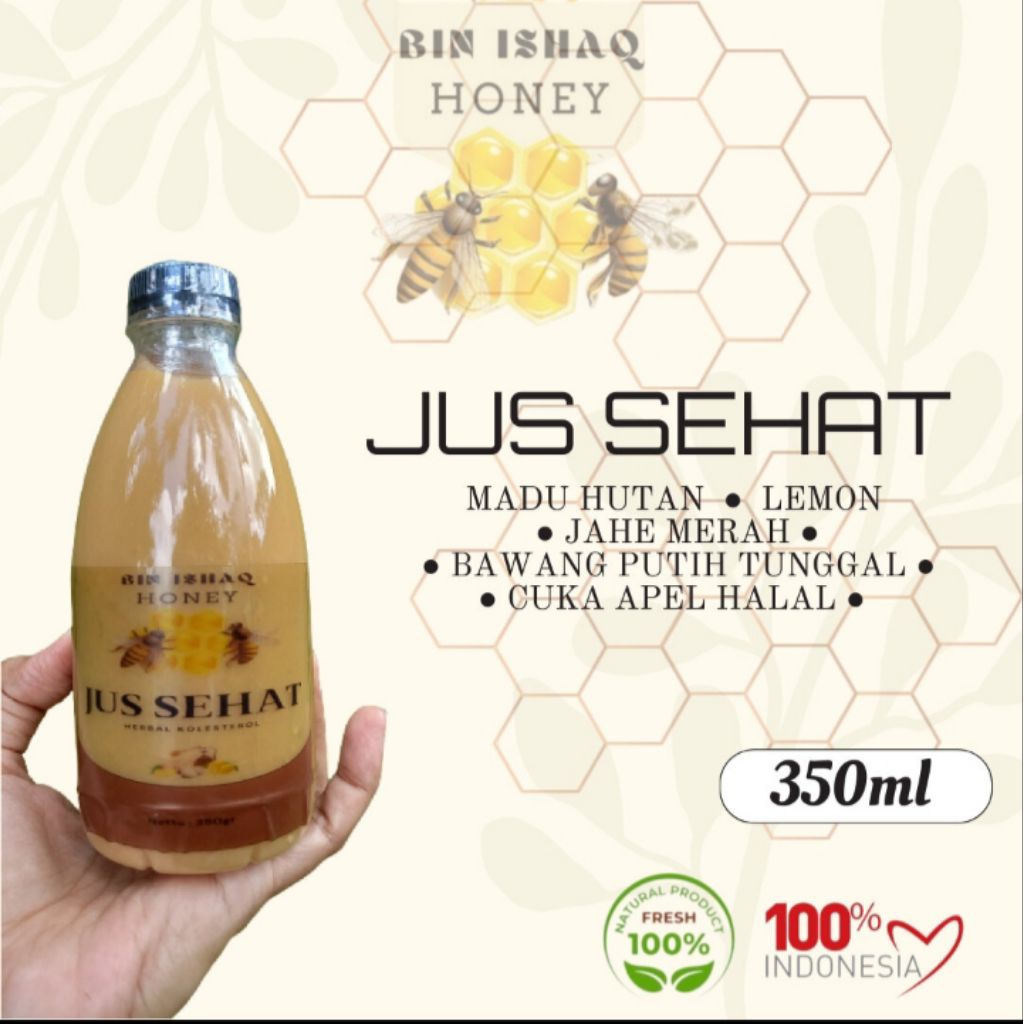 Jus bawang putih tunggal lemon madu hutan jahe merah cuka apel halal / jus kurus bawang putih / jus 