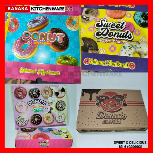 

KOTAK DONAT ISI 3 / ISI 6 / ISI 12/ COKLAT SWEET & DELICIOUS / DELICIOUS & SWEET / IVORY SWEET DONAT / IVORY SWEET & FRESH / DUS DONAT / PACKAGING KARTON