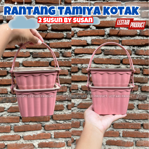 ( 6 PCS ) RANTANG TAMIYA KOTAK 2 SUSUN ( SUSAN ) | RANTANG 2 SUSUN | RANTANG LABU | RANTANG PLASTIK 