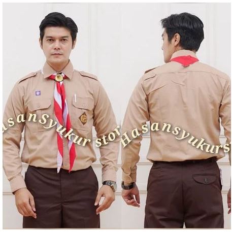 Kemeja Pramuka penegak pembina baju Pramuka lengan panjang kemeja pembina Pramuka di lapangan