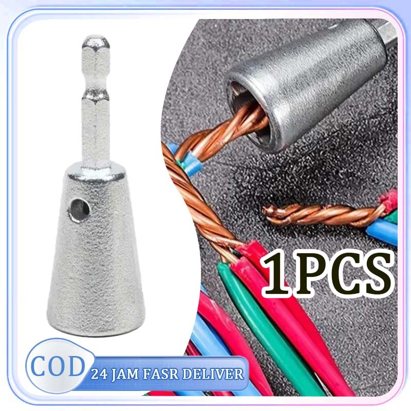 1 Set Alat Pemutar Kabel Auto Wire Twister Penyambung Kabel Listrik Mata Bor Kabel Konektor Baja Pen