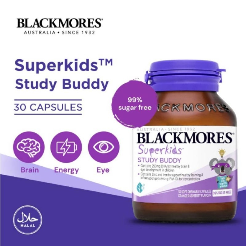BLACKMORES KOALA KIDS STUDY BUDDY ADVANCE 30 TABLET | Omega 3, Fish Oil, Minyak Ikan, DHA, EPA, Anak