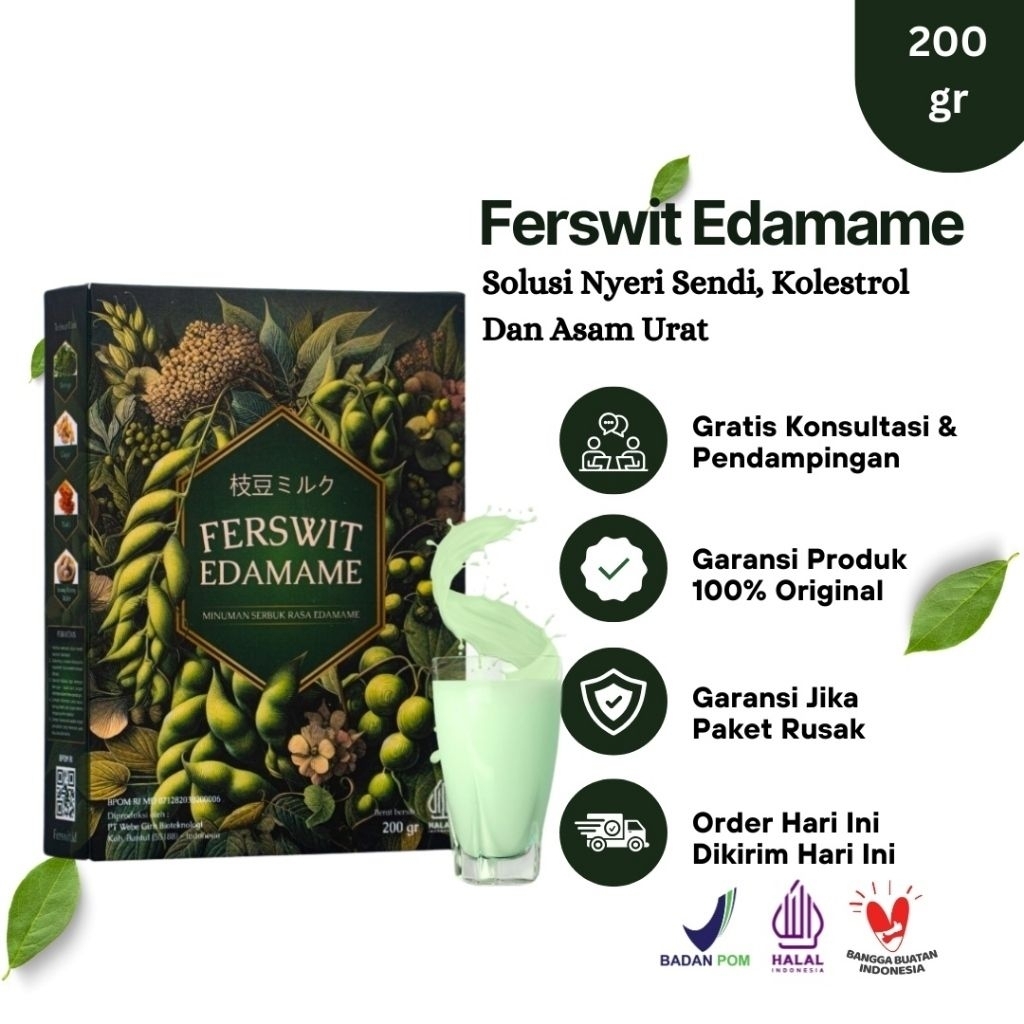 

Ferswit Susu Edamame Jepang Murni Atasi Masalah Tulang Asam Urat Nyeri Sendi Dan Kolesterol
