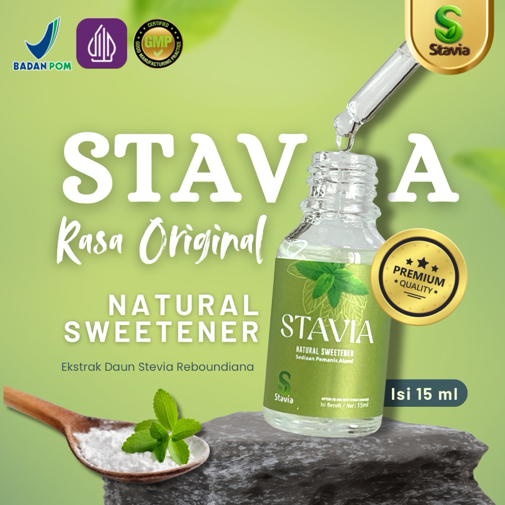 

STAVIA 15 ml Pemanis Alami PREMIUM Quality Nol Kalori | Pengganti Gula | Rasa Original | 15ml
