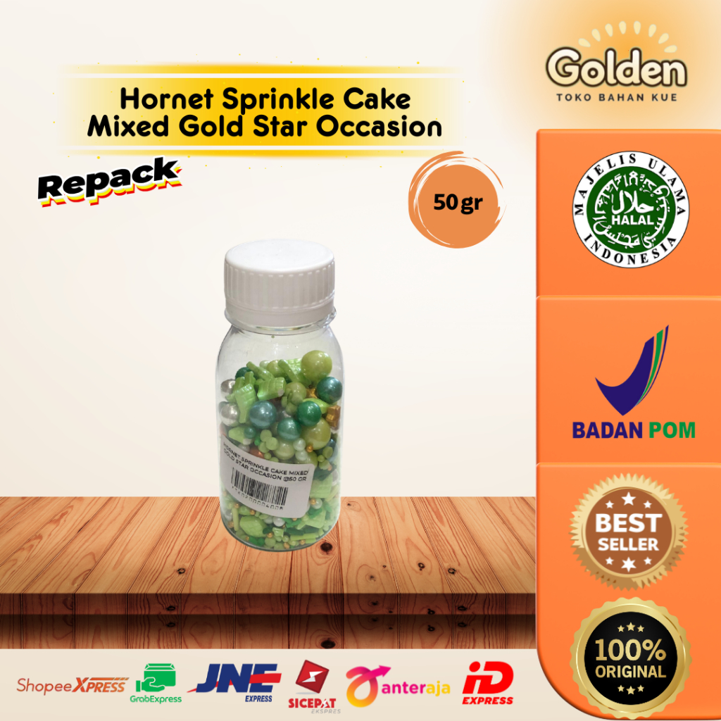 

Hornet Sprinkle Cake Mixed Gold Star Occasion 50 gr