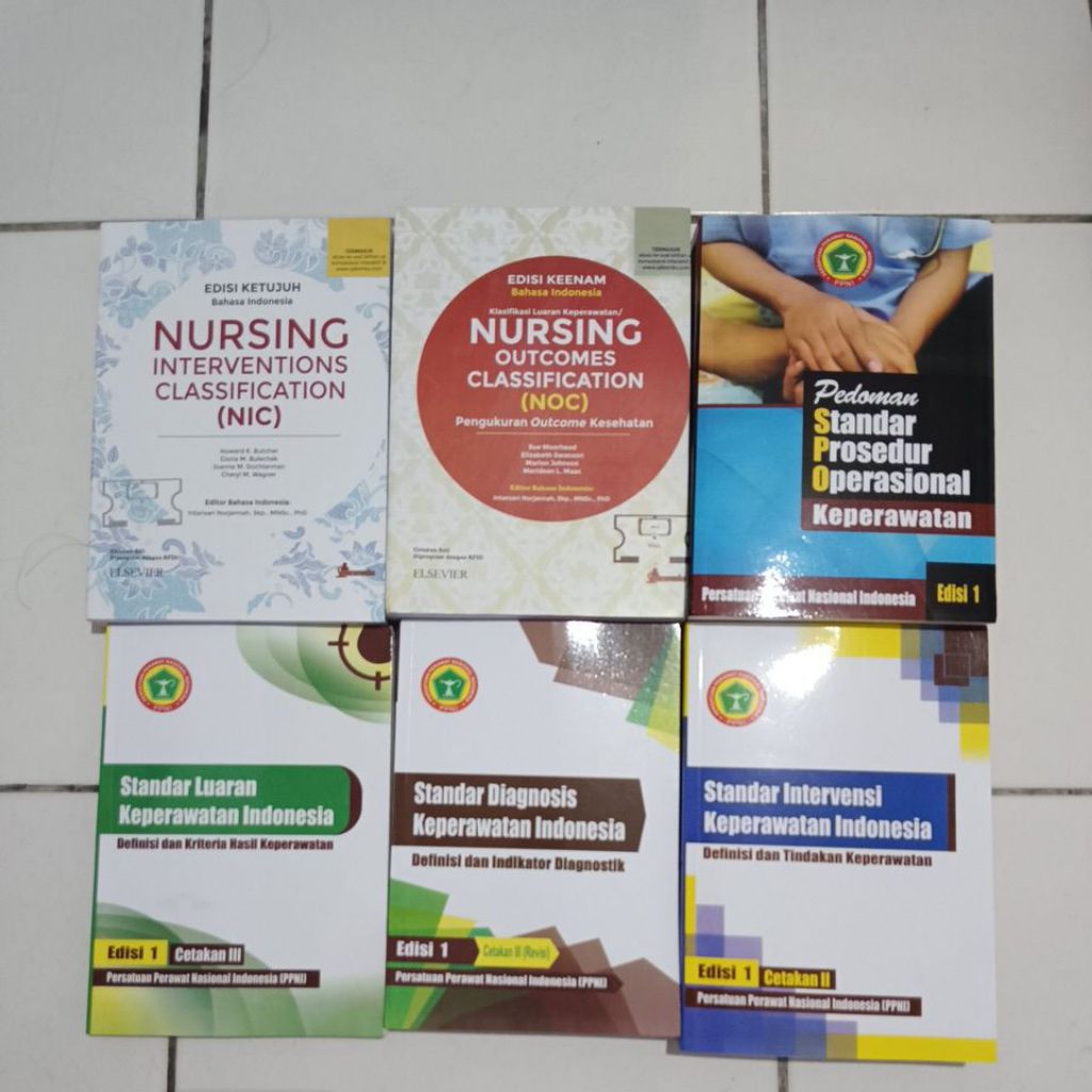 PAKET 6 BUKU KEPERAWATAN NIC NOC SDKI SIKI SLKI NIC NOC PANDUAN STANDAR
