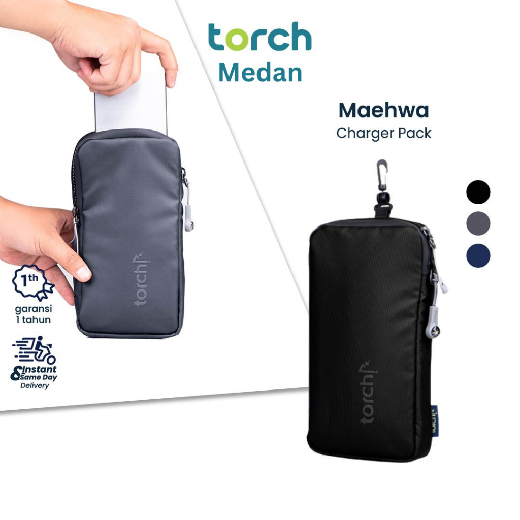 TORCH Pouch Kabel Charger Handsfree - Travel Pouch Organizer Maehwa