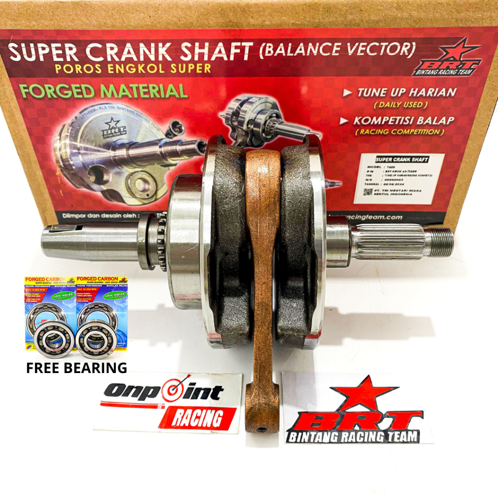 KRUK AS CRANKSHAFT BRT TIGER GL PRO MAX MEGAPRO PRIMUS LANGKAH 68mm STROKE +6mm 100% ORIGINAL BRT
