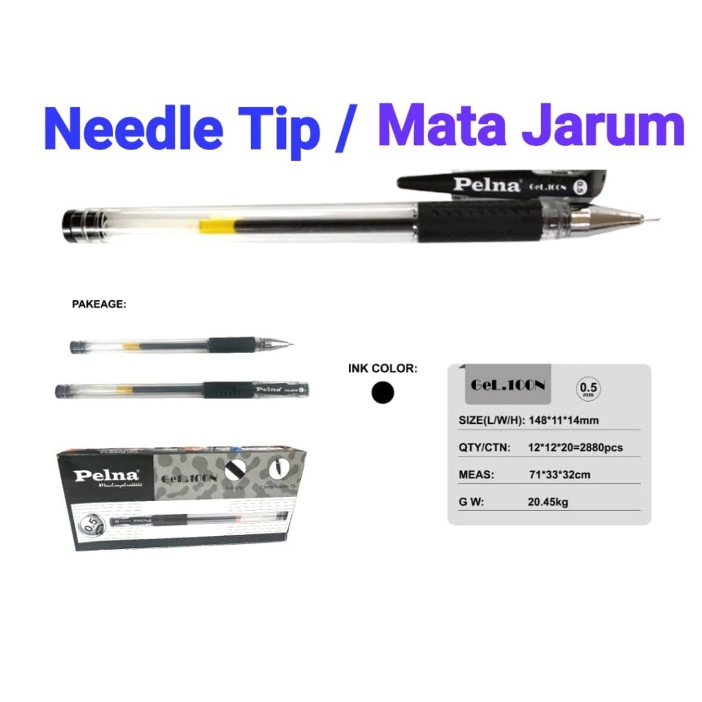

GEL PEN / PULPEN GEL 0.5MM 1 PACK ISI 12 PCS / PEN PELNA GEL 100N