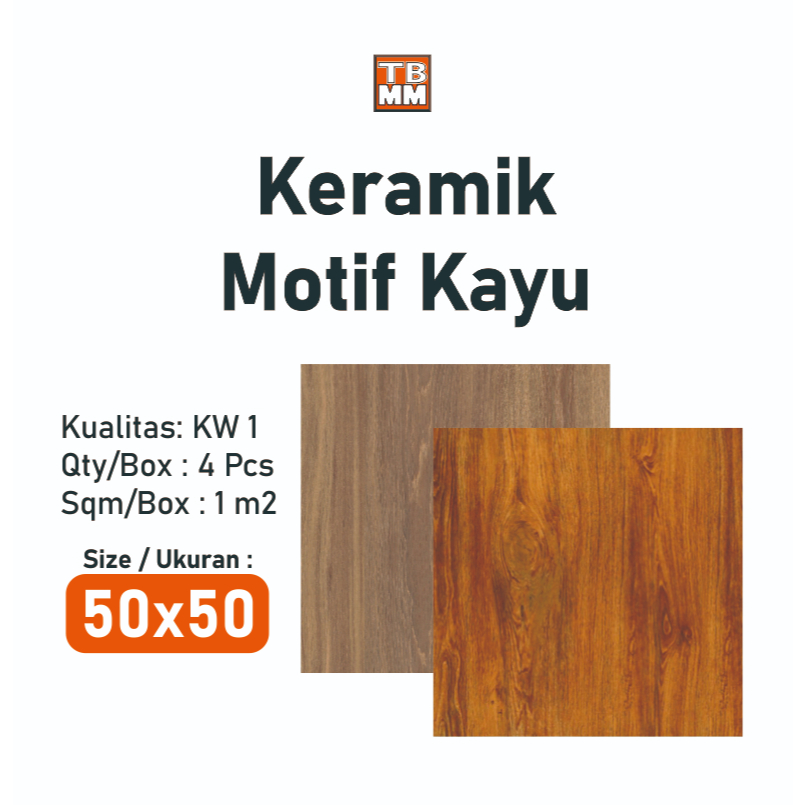 Keramik Lantai Kayu 50x50 / Keramik Motif Kayu