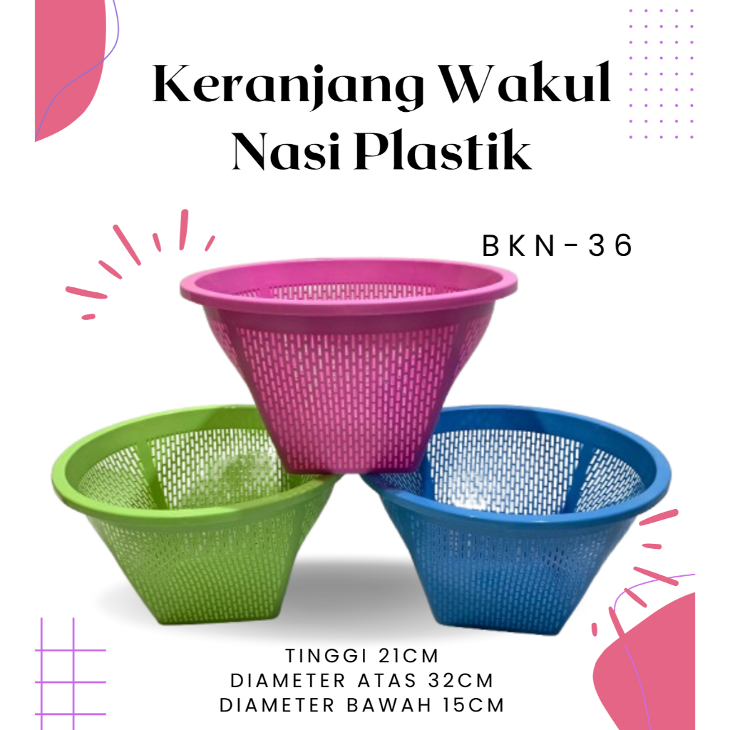 Bakul Nasi Plastik Serbaguna Wadah Nasi Tempat Nasi / Wakul Hajatan / Bakul Nasi